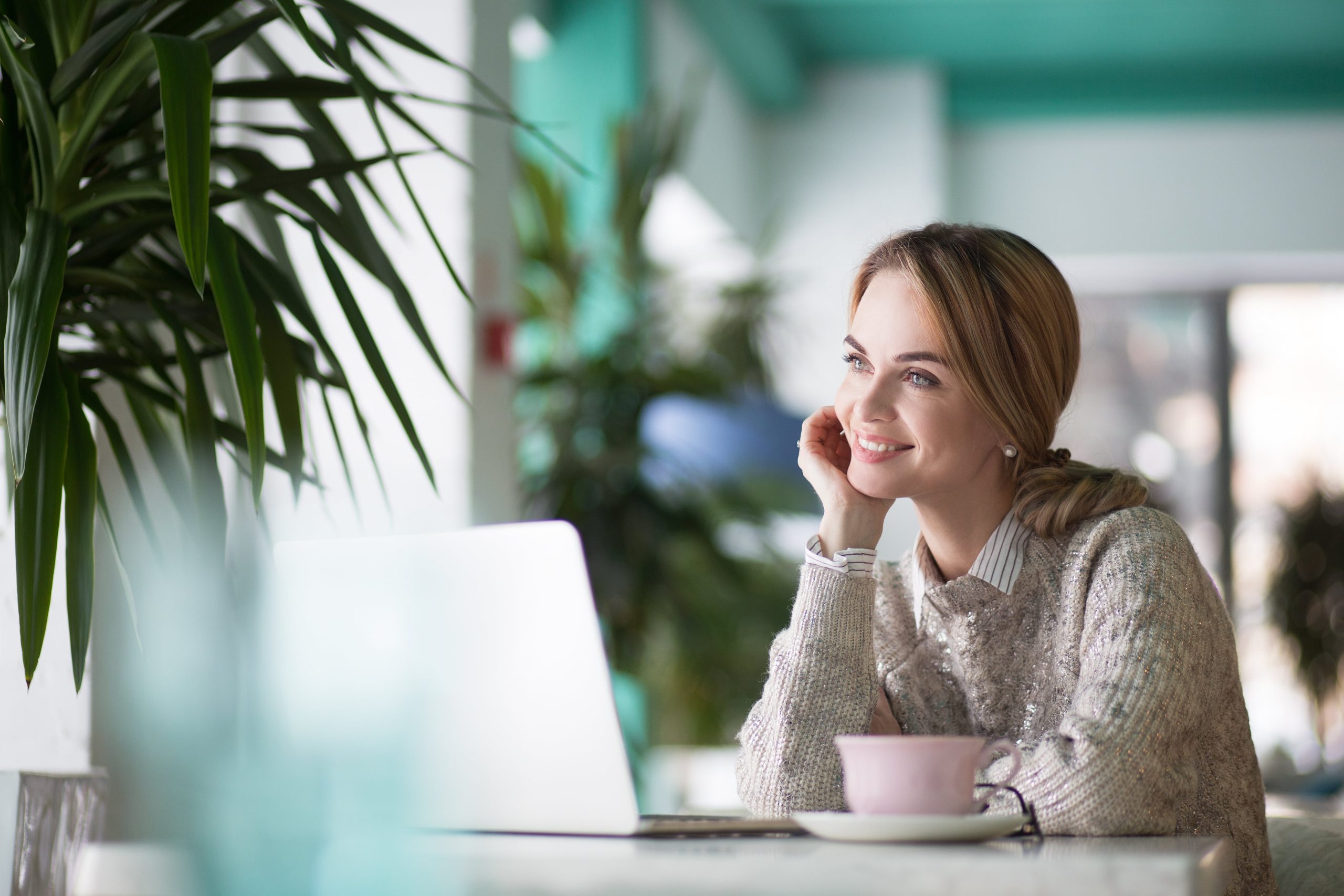 woman with laptop