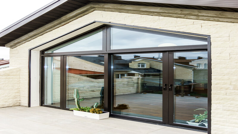 New sliding fiberglass doors for terrace